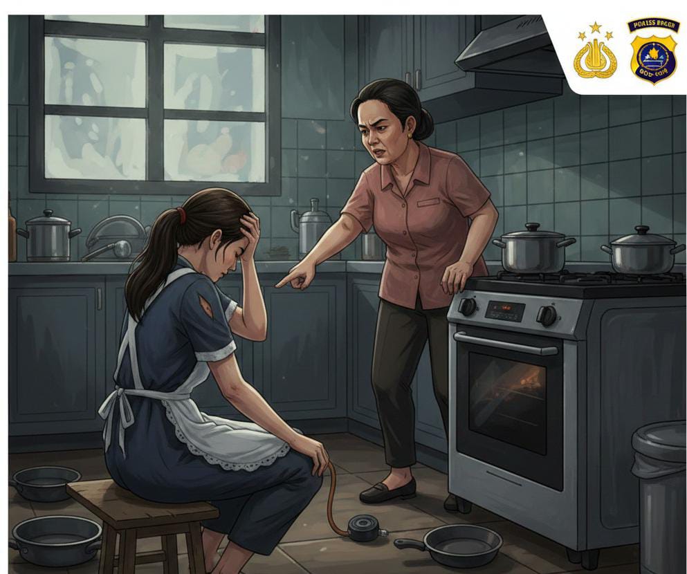 Gambar Ilustrasi seorang perempuan aniaya ART/ Foto/Gemini