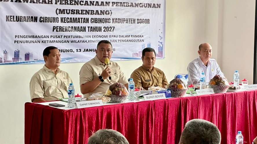 Bupati Bogor, Rudy Susmanto saat menghadiri musrembang di Ciriung, Cibinong Bogor, Foto/Diskominfo Kabupaten Bogor