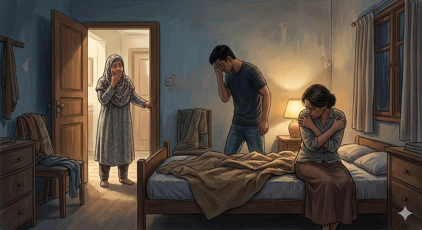 Gambar Ilustrasi Pelecehan seksual terhadap tetangganya, Foto/Gemini Ai Gambar Ilustrasi Pelecehan seksual terhadap tetangganya, Foto/Gemini Ai