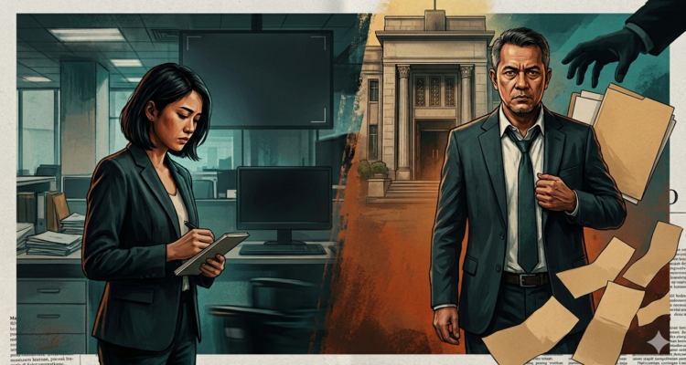 Gambar Ilustrasi dugaan pelecehan seksual oleh atasannya yang juga Buronan BNI Rp50 Miliar, Foto/Gemini AI