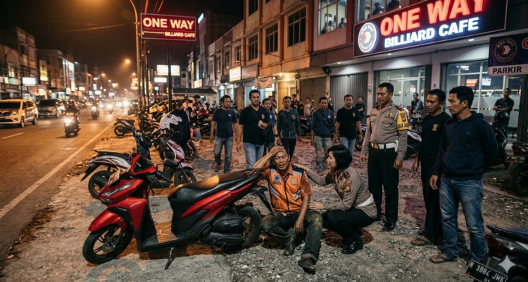Gambar Ilustrasi Aksi pencurian sepeda motor di halaman parkir Cafe Billiard One Way, Jalan Merdeka, Kota Bogor,, Foto/Gemini AI