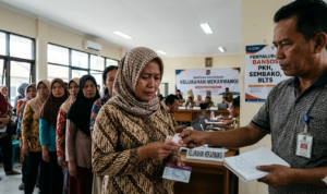 Gambar ilustrasi dana bantuan sosial (Bansos) seperti PKH, Foto/Gemini