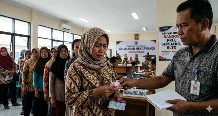 Gambar ilustrasi dana bantuan sosial (Bansos) seperti PKH, Foto/Gemini