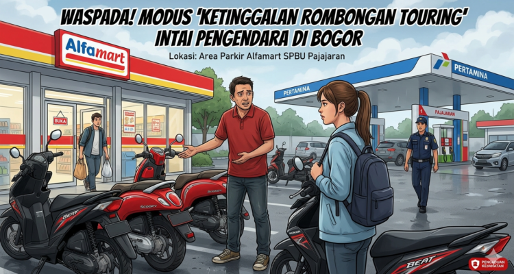 Gambar Ilustrasi dugaan penipuan dengan modus pura-pura tersesat dan tertinggal rombongan kembali marak terjadi di kawasan Pajajaran, Kota Bogor. Foto/Gemini AI