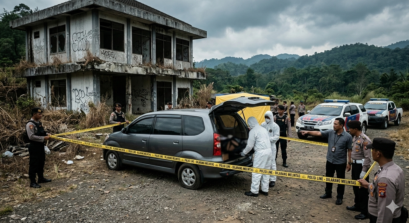 Gambar ilustrasi pelaku curas buang mayat di padalarang cimahi, Foto/Gemini AI