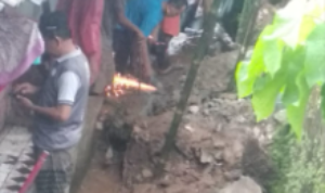 Kondisi longsor di wilayah RW 01 dan RW 03, Kelurahan Tegallega, Kota Bogor, Selasa 03 Maret 2026, Foto/Maya Melania