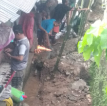 Kondisi longsor di wilayah RW 01 dan RW 03, Kelurahan Tegallega, Kota Bogor, Selasa 03 Maret 2026, Foto/Maya Melania