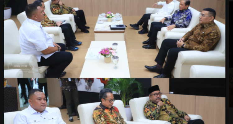 Bupati Bogor, Rudy Susmanto saat mengikuti rapat tingkat menteri soal banjir dan longsor di wilayah Huku, foto/Didkominfo Kabupaten Bogor