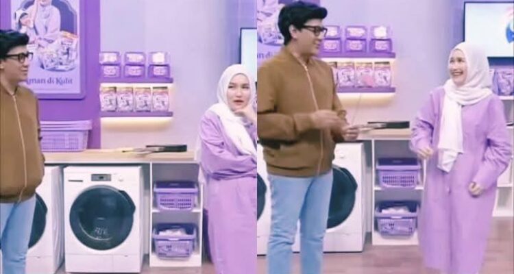 Ayu Ting Ting dan Andre Taulany saat syuting di Trans 7, Foto/ Tangkapan layar Youtube @trans7