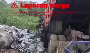 Kondisi pembuangan limbah bahan berbahaya dan beracun (B3) di wilayah RW 12 Desa Gunung Putri. Foto/SS Video