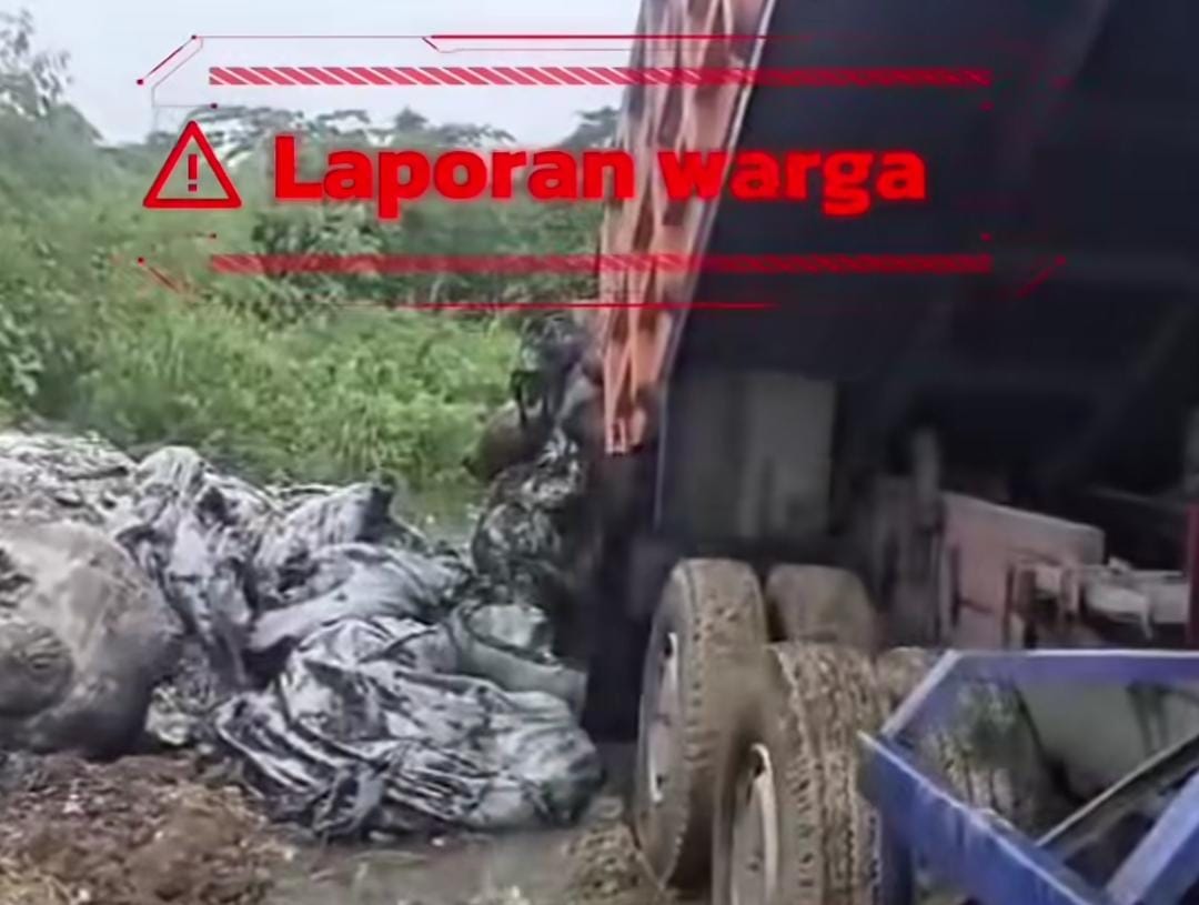 Kondisi pembuangan limbah bahan berbahaya dan beracun (B3) di wilayah RW 12 Desa Gunung Putri. Foto/SS Video