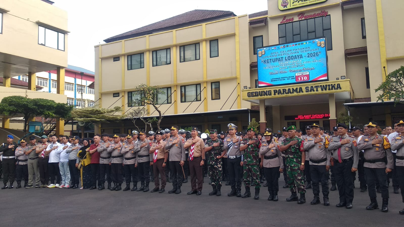 Apel Gabungan Polresta Bogor Kota untuk pengamanan Mudik Lebaran 2026 , Foto/ Maya Melania