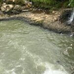 terlihat sampah di Sungai Ciliwung tepatnya di Jembatan Situ Duit, Kota Bogor, Foto/Adi Wirman