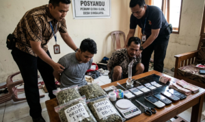 Gambar Ilustrasi Penangkapan pengedar narkoba, Foto/Gemini Ai