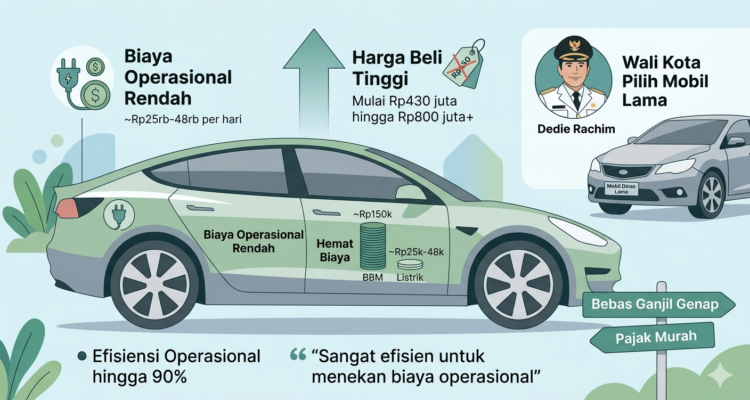 Gambar Ilustrasi kendaraan Dinas Listrik, Foto/Gemini AI