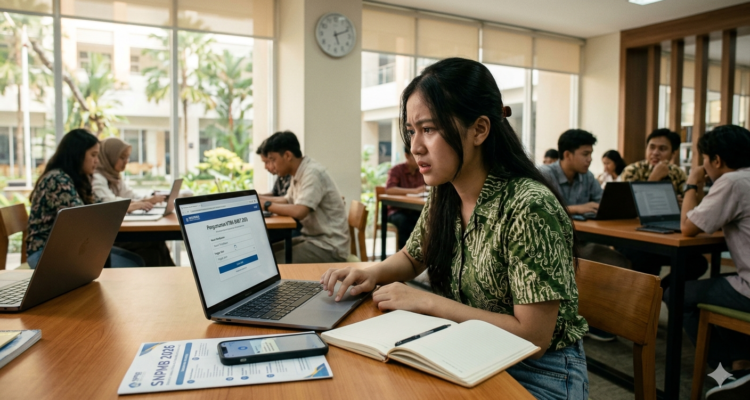 Gambar Ilustrasi Pengumuman Seleksi Nasional Penerimaan Mahasiswa Baru (SNPMB), Foto/Gemini Ai
