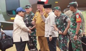 Bupati Bogor, Rudy Susmanto saat menyambut Presiden Republik Indonesia, Prabowo Subianto, Foto/Diskominfo Kabupaten Bogor