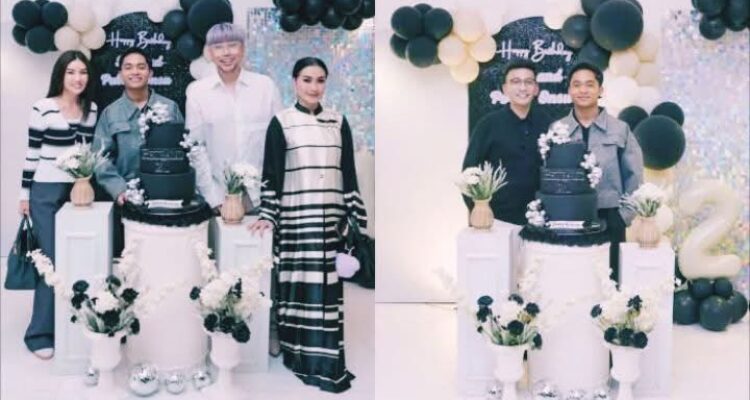 Foto berbeda Betrand Peto pertama dengan Sarwendah dan yang kedua dengan Ruben Onsu, Foto/Istimewa