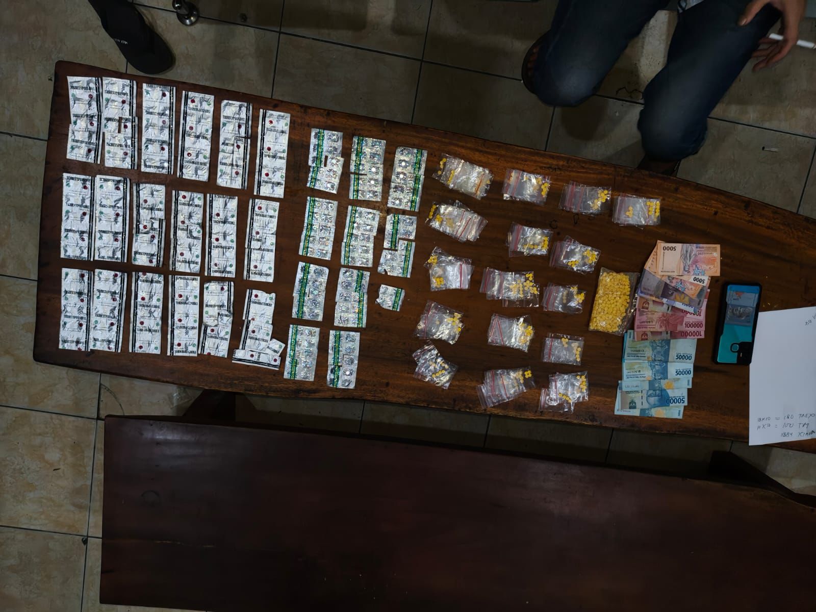 Ribuan pil yang diamankan oleh Polsek Babakan Madang, Foto/Isitimewa