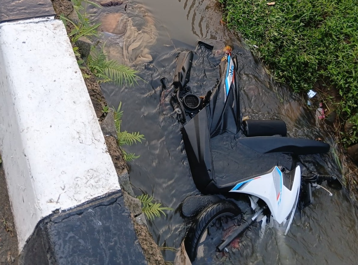 Motor korban yang jatuh di Puncak Bogor, Foto/Istimewa