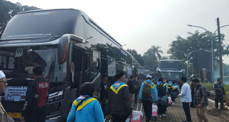 Ratusan Jamah Haji asal Bogor yang akan berangkat ke tanah suci mekkah, Foto/Isitmewa