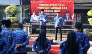 Sekretaris Daerah (Sekda) Kabupaten Bogor, Ajat Rochmat Jatnika memimpin Upacara Peringatan Hari Otonomi Daerah ke-30 Tahun 2026, Foto/Diskominfo Kabupaten Bogor