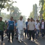 Bupati Bogor, Rudy Susmanto saat berolahraga di CFD Cibinong, Foto/Diskominfo Kabupaten Bogor