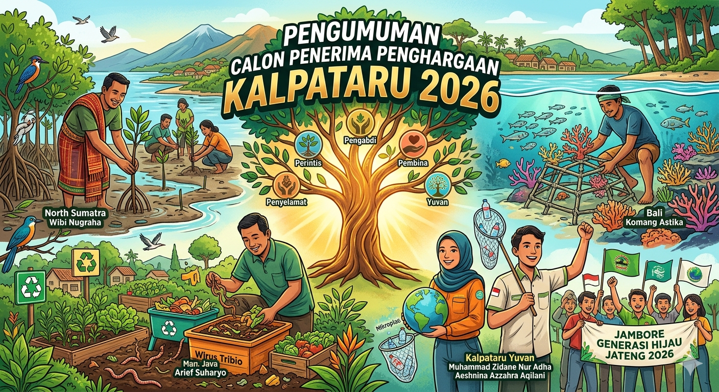 Gambar Ilustrasi Penerima Penghargaan Kalpataru 2026, Foto/Gemini AI