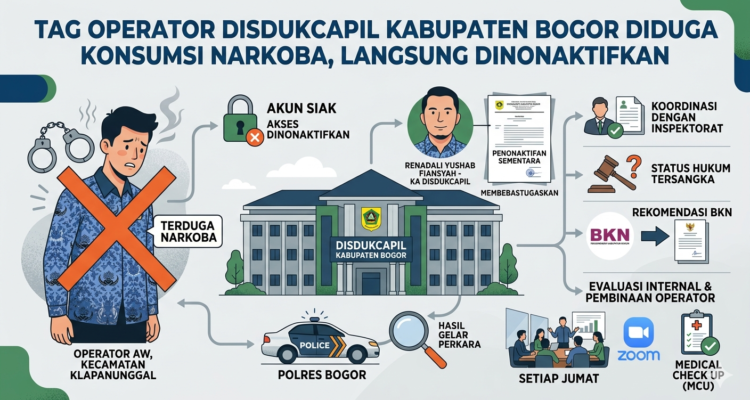 Gambar Ilustrasi Operator Disdukcapil Kabupaten Bogor dinonaktifkan, Foto/Gemini