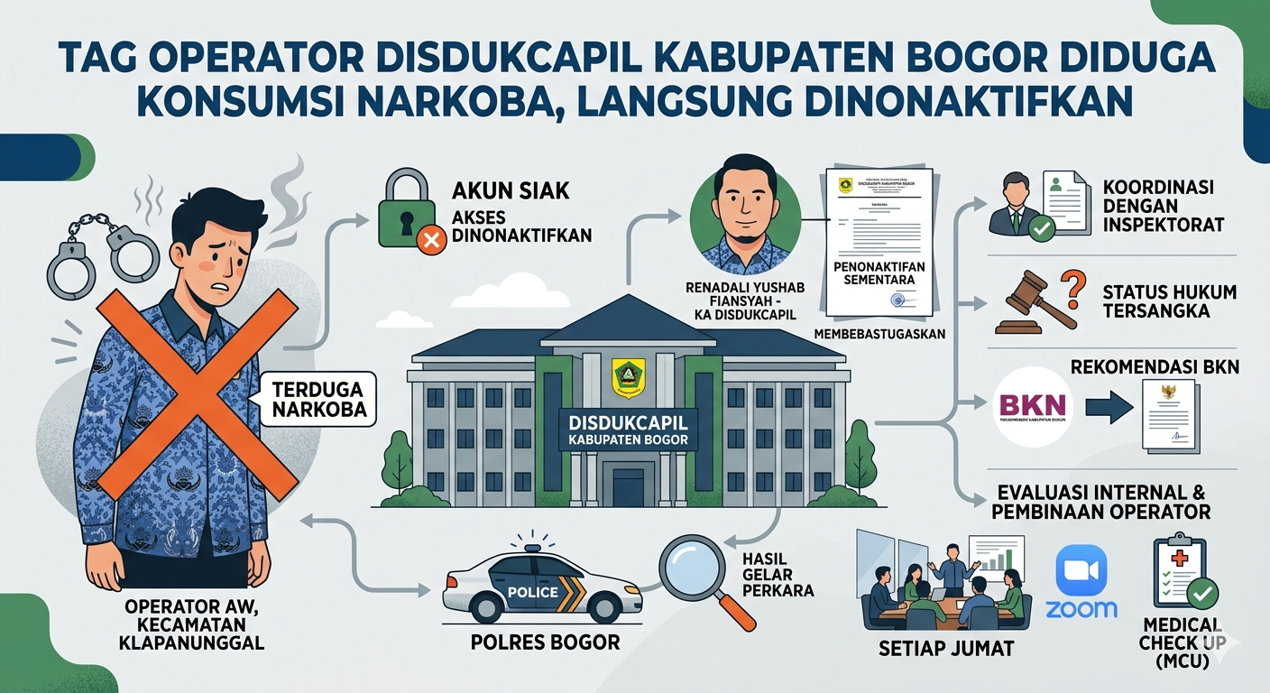 Gambar Ilustrasi Operator Disdukcapil Kabupaten Bogor dinonaktifkan, Foto/Gemini