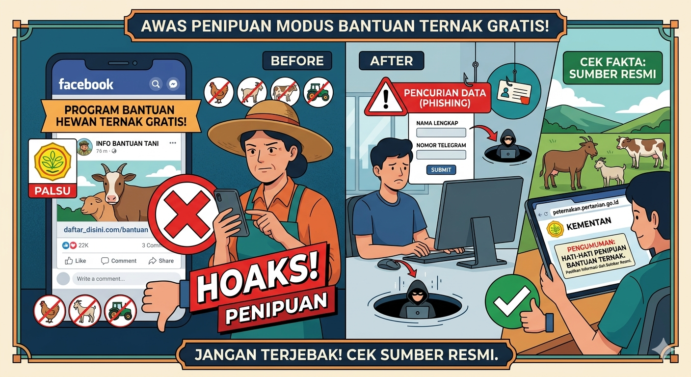 Gambar Ilustrasi program bantuan hewan ternak gratis, Foto/Gemini AI