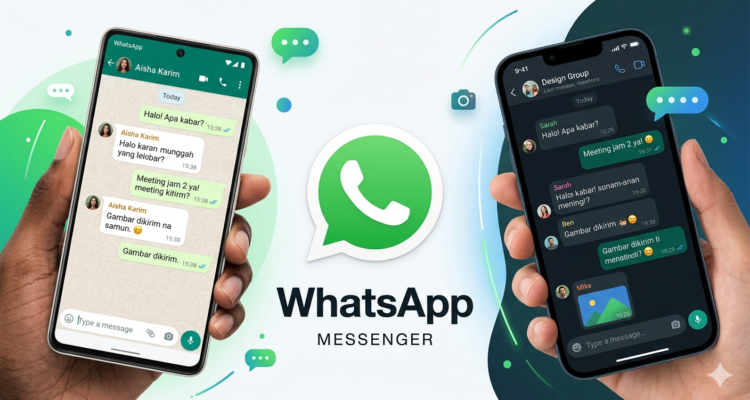gambar ilustrsi Aplikasi WhatsApp Business, Foto/Gemini AI