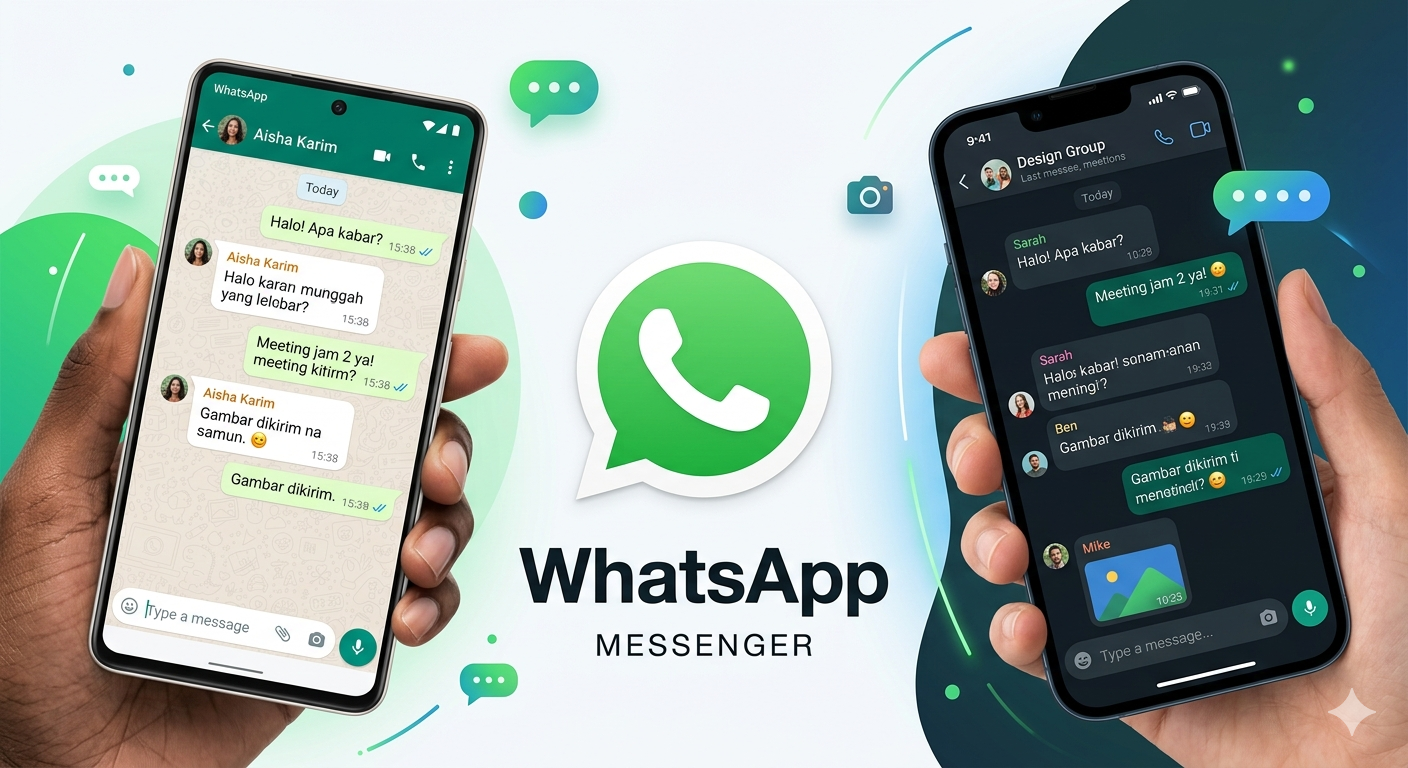 gambar ilustrsi Aplikasi WhatsApp Business, Foto/Gemini AI