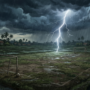 Gambar Ilustrasi Anak tersambar Petir di Lapangan Rancabungur, Foto/Gemini Ai