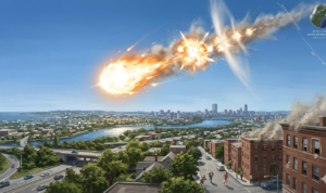 gambar Ilustrasi Meteor jatuh, Foto/Gemini Ai