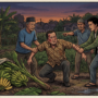 gambar ilustrasi seorang warga usai diduga mencuri pohon pisang di wilayah Cileungsi, Kabupaten Bogor, Foto/Gemini AI