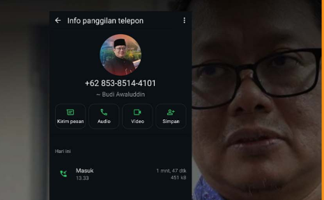 beredar nomor WhatsApp 0853-8514-4101 yang menggunakan identitas Kepala Dinas Komunikasi, Informatika, dan Statistik (Kominfotik) DKI Jakarta, Budi Awaluddin, Foto/Pemprov DKI Jakarta