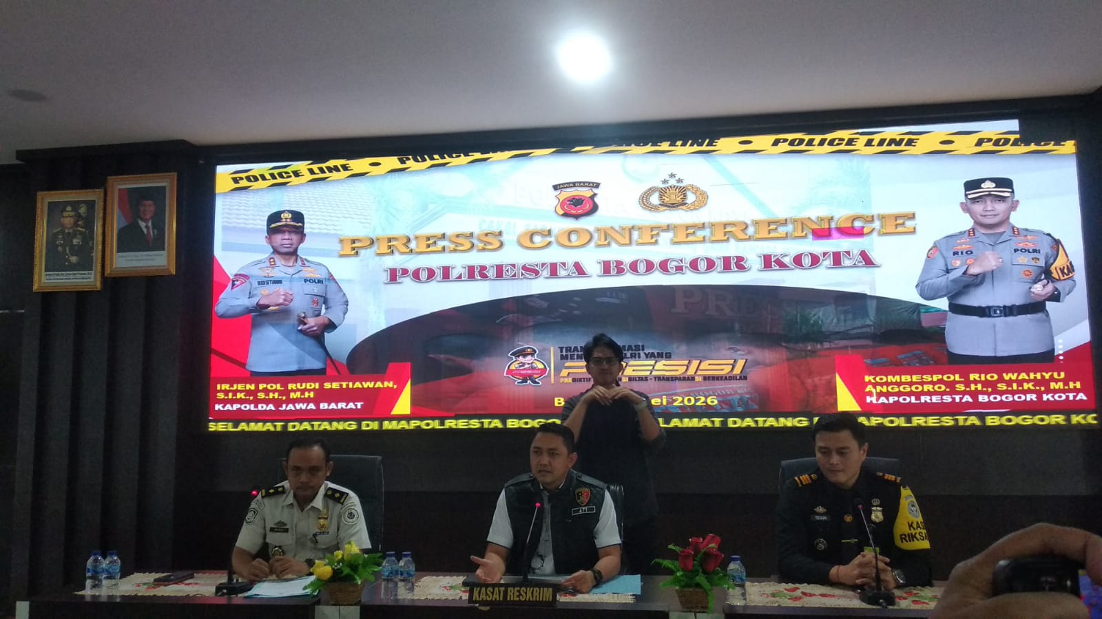 Polresta Bogor Kota menggelar Konfrensi Pers soal pemgungkapan pencurian lintas negara di Bogor, Foto/Maya Melina
