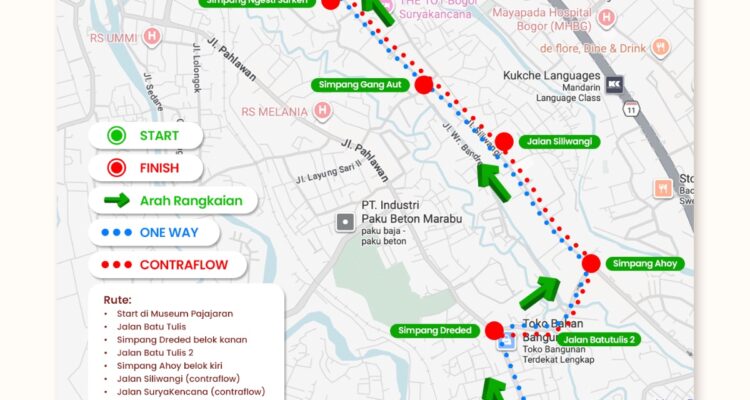 Rute dan Pengalihan arus lalu lintas Kirab Mahkota Binokasih, Foto/Isitimewa