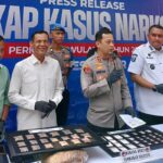 Kapolres Bogor, Whika Ardilestanto bersama Bupati Bogor, Rudy Susmanto saat mengadakan pres rilis pengungkapan ASN Kabupaten Bogor terjerat Narkoba, Foto/ISitimewa