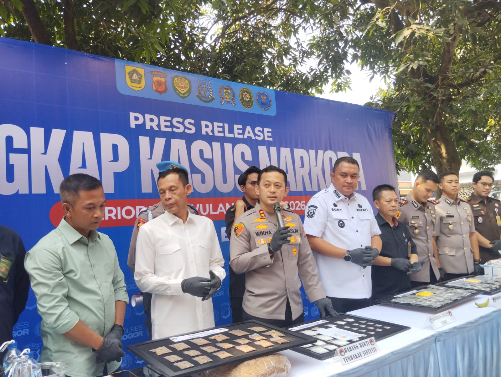 Polres Bogor mengungkap sebanyak 113 kasus penyalahgunaan narkoba selama periode Januari hingga Mei 2026, Foto/Adi Wirman