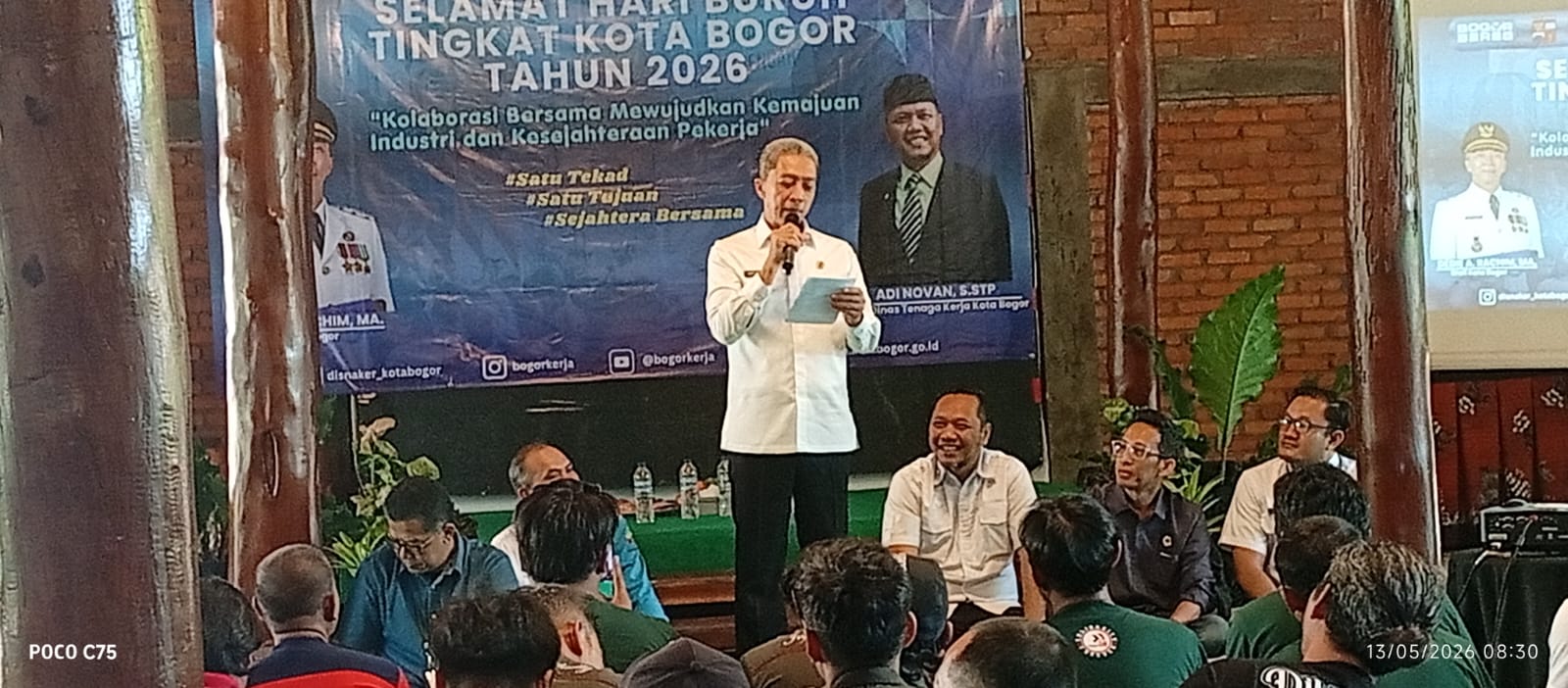 Dedie Rachim saat mengahdiri momen May Day di Saung Dolken, Foto/Maya Melina