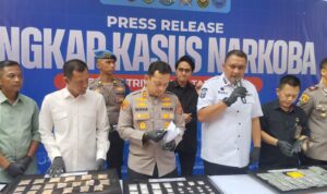 Bupati Bogor, Rudy Susmanto saat menghadiri pres rilis pengungkapan P3k terjerat narkoba, Foto/Isitimewa