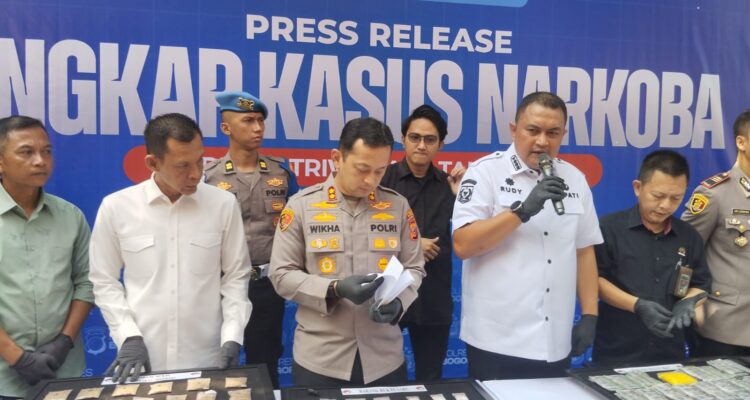 Bupati Bogor, Rudy Susmanto saat menghadiri pres rilis pengungkapan P3k terjerat narkoba, Foto/Isitimewa