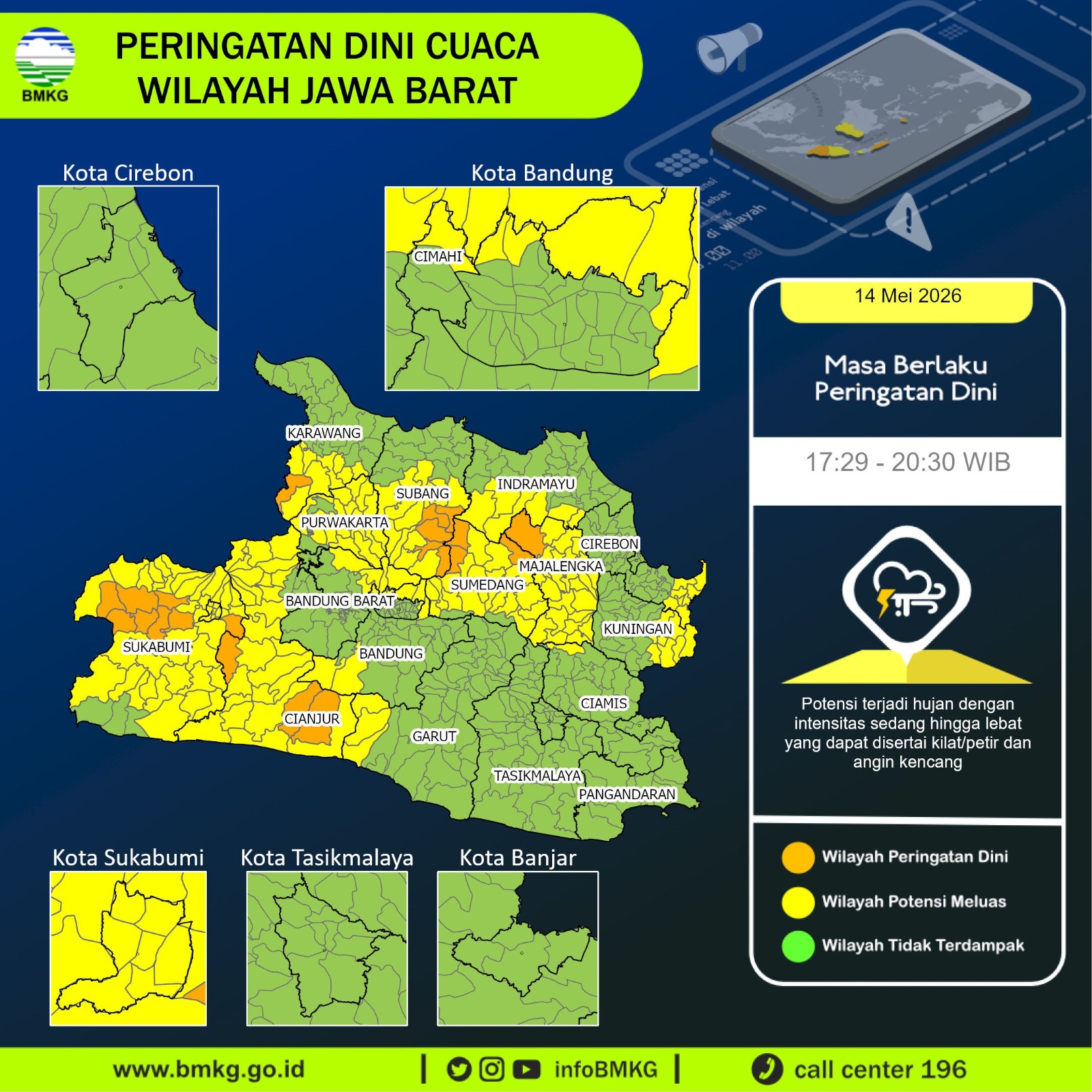 Prakiraan Cuaca di Jawa Barat, Foto/BMKG
