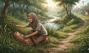 Gambar Ilustrasi penemuan seorang bayi perempuan yang diduga baru lahir dalam kondisi terlantar di pinggir Sungai Cibinong,, Foto/ISitimiwa