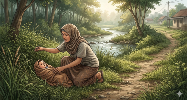 Gambar Ilustrasi penemuan seorang bayi perempuan yang diduga baru lahir dalam kondisi terlantar di pinggir Sungai Cibinong,, Foto/ISitimiwa