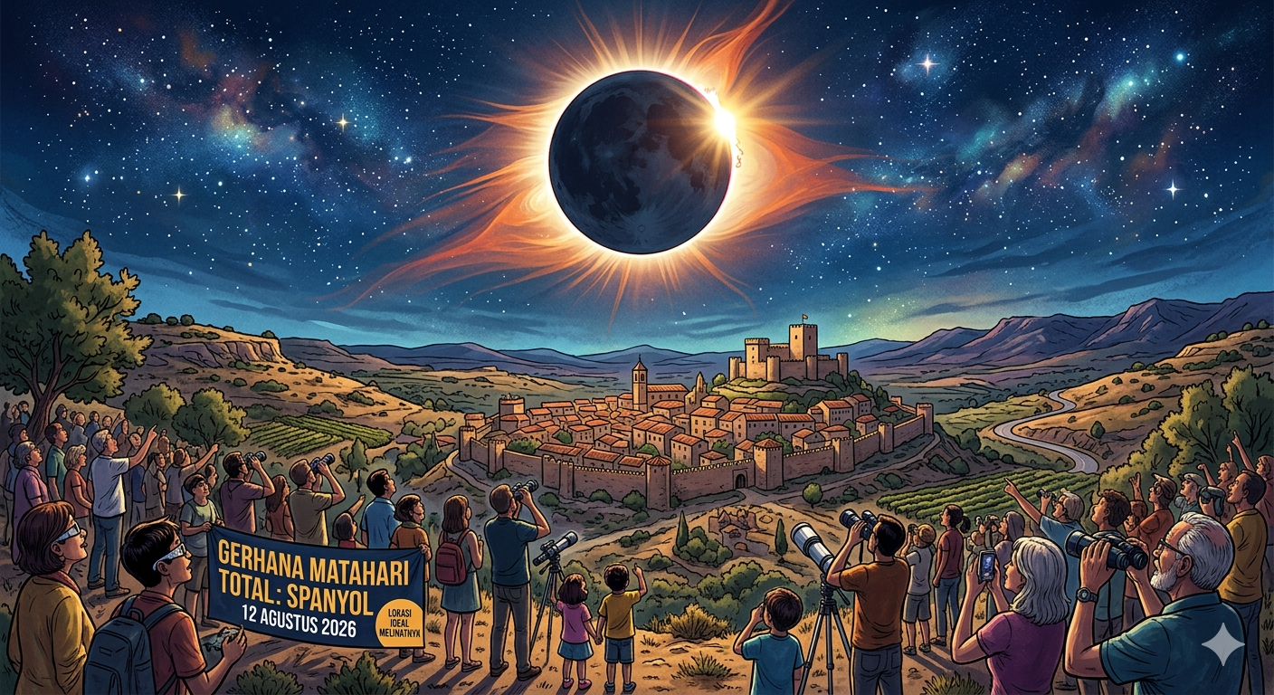 Gambar Ilustrasi Gerhana Matahari, Foto/Gemini Ai