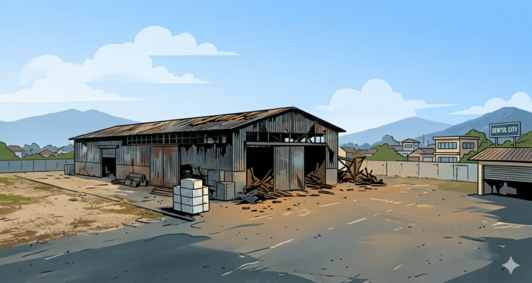Gambar gudang rongsok terbakar, Fotoi/Gemini Ai
