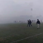 Kondisi terkini di stadion mini Cibinong saat kerusuhan, Foto/Maya Melina